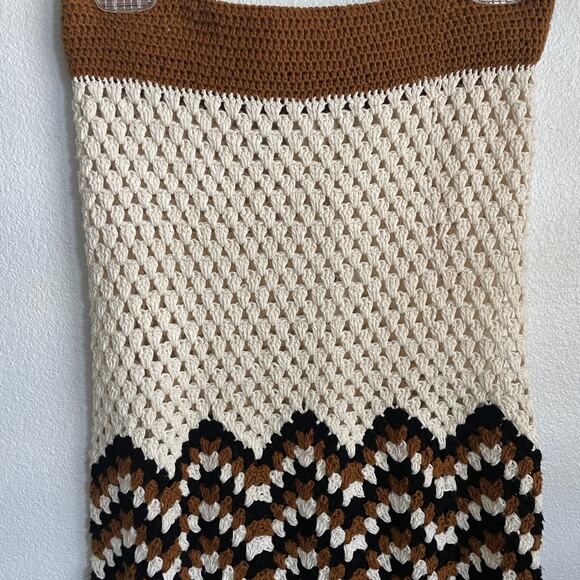 New Stella Pardo Paris Crochet Chevron Knit Skirt - Picture 6 of 10